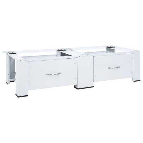vidaXL Dubbele wasmachine sokkel met lades wit, Witgoed en Apparatuur, Wasmachines, Nieuw, Verzenden