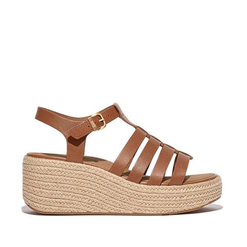 -0% FitFlop  FitFlop Platfforms espadr. leather fisherman we, Kleding | Dames, Schoenen, Bruin, Nieuw, Verzenden