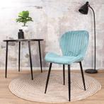 Eetkamerstoel  Velvet Blauw - Armstoel Blauw  - Stoel, Ophalen of Verzenden, Nieuw