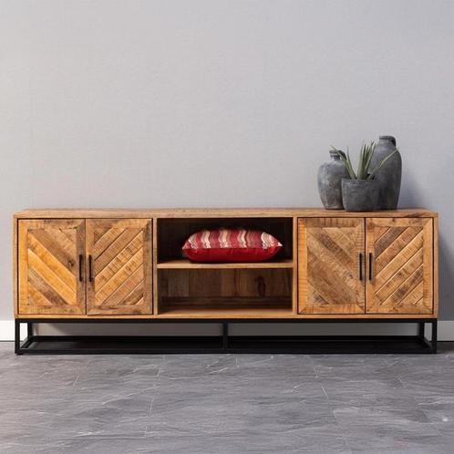 Tv-meubel Mangohout Sabia 180 cm, Huis en Inrichting, Kasten | Televisiemeubels, 25 tot 50 cm, Nieuw, Overige houtsoorten, Minder dan 100 cm