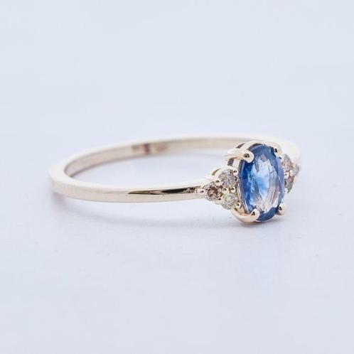 Zonder Minimumprijs - Ring 14 kt. - 0.69ct. tw. Saffier, Sieraden, Tassen en Uiterlijk, Ringen