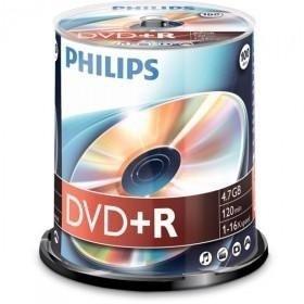 Philips DVD+R 4.7 GB 100 stuks, Computers en Software, Beschrijfbare discs, Verzenden