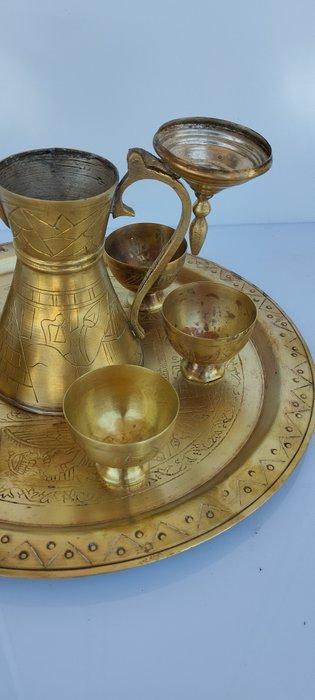 Koffieservies voor 6 (8) - Messing, Antiek en Kunst, Antiek | Keukenbenodigdheden