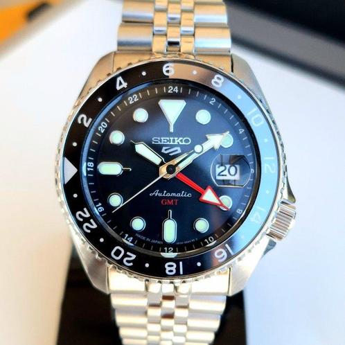 Seiko - 5 GMT Black Automatic - Zonder Minimumprijs - SS00K1, Sieraden, Tassen en Uiterlijk, Horloges | Antiek