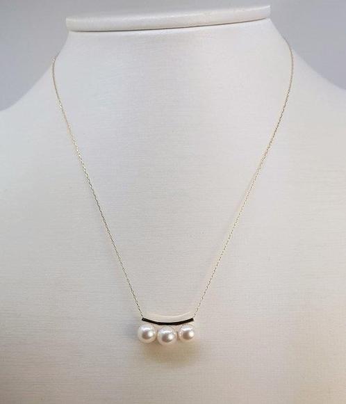 Halsketting - 18 karaat Geel goud - 6,5x7mm Akoya-parels, Sieraden, Tassen en Uiterlijk, Kettingen