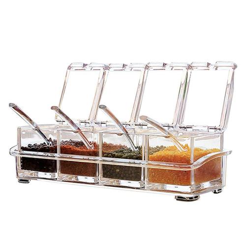 Sprießen Cruet 4 Kruidenbox, 4 stuks, glas, keuken, kruidenp, Huis en Inrichting, Keuken | Keukenbenodigdheden, Nieuw, Verzenden