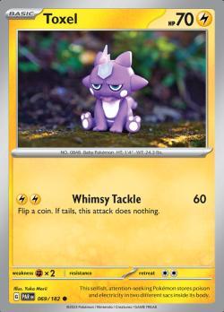 Toxel 069/182 reverse holo Paradox Rift, Hobby en Vrije tijd, Verzamelkaartspellen | Pokémon, Losse kaart, Nieuw, Foil, Ophalen of Verzenden