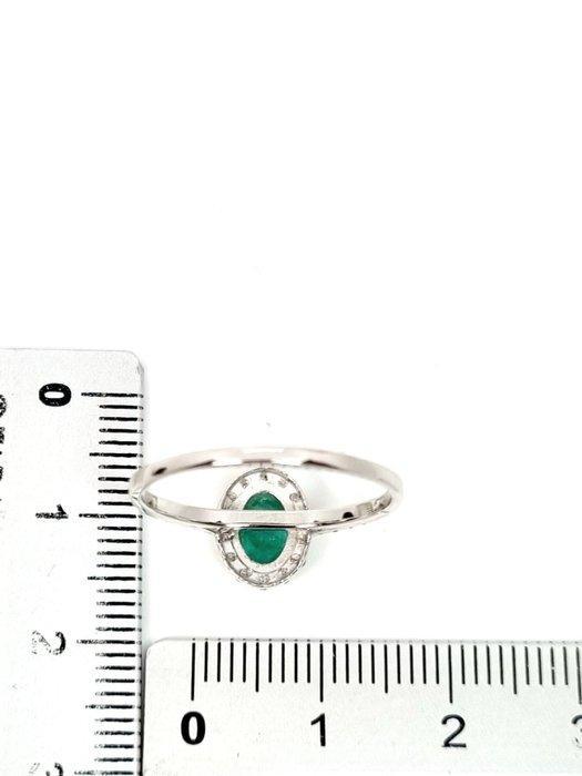 Ring - 18 karaat Witgoud Smaragd - Diamant, Sieraden, Tassen en Uiterlijk, Ringen