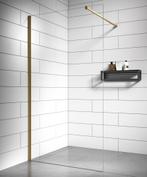 Douchewand Florida 90 x 200 cm Goud – Inloopdouche 8 mm, Doe-het-zelf en Verbouw, Sanitair, Verzenden, Nieuw, Douche