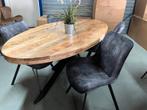 Mooie nieuwe set: ovale eettafel met 4 stoelen slechts € 500, Huis en Inrichting, Complete eetkamers, Ophalen, Nieuw, 4 tot 6 stoelen