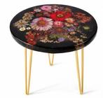 Tafel - handmade round - resin / epoxy - floral table, Antiek en Kunst