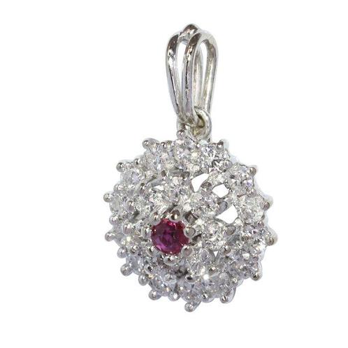 Zonder Minimumprijs - Hanger - 18 karaat Witgoud - 0.60ct., Sieraden, Tassen en Uiterlijk, Antieke sieraden