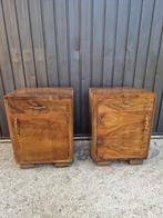 Nachtkastje (2) - Hout, Wortelnotenhout, Messing