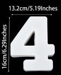 Siliconenmal 16 cm Cijfer 4 voor Epoxy Resin, Hobby en Vrije tijd, Knutselen, Nieuw, Ophalen of Verzenden