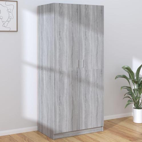vidaXL Kledingkast 80x52x180 cm bewerkt hout grijs sonoma, Huis en Inrichting, Kasten | Kledingkasten, Nieuw, Verzenden