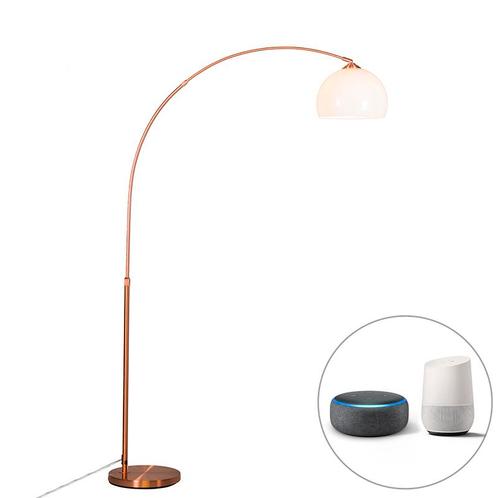 Smart booglamp koper incl. A60 Wifi - Arc Basic, Huis en Inrichting, Lampen | Vloerlampen