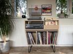 Groot LP meubel, voor platenspeler, versterker en veel vinyl, Overige vormen, Nieuw, 25 tot 50 cm, Eikenhout