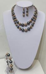 Exclusieve set met zwarte schelparmbellen (8 - 14) - Hoge