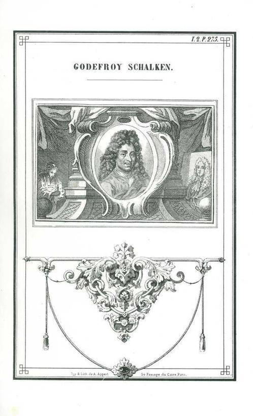 Portrait of Godfried Schalcken, Antiek en Kunst, Kunst | Etsen en Gravures