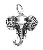 Zilveren Olifant kop ketting hanger, Verzenden, Nieuw