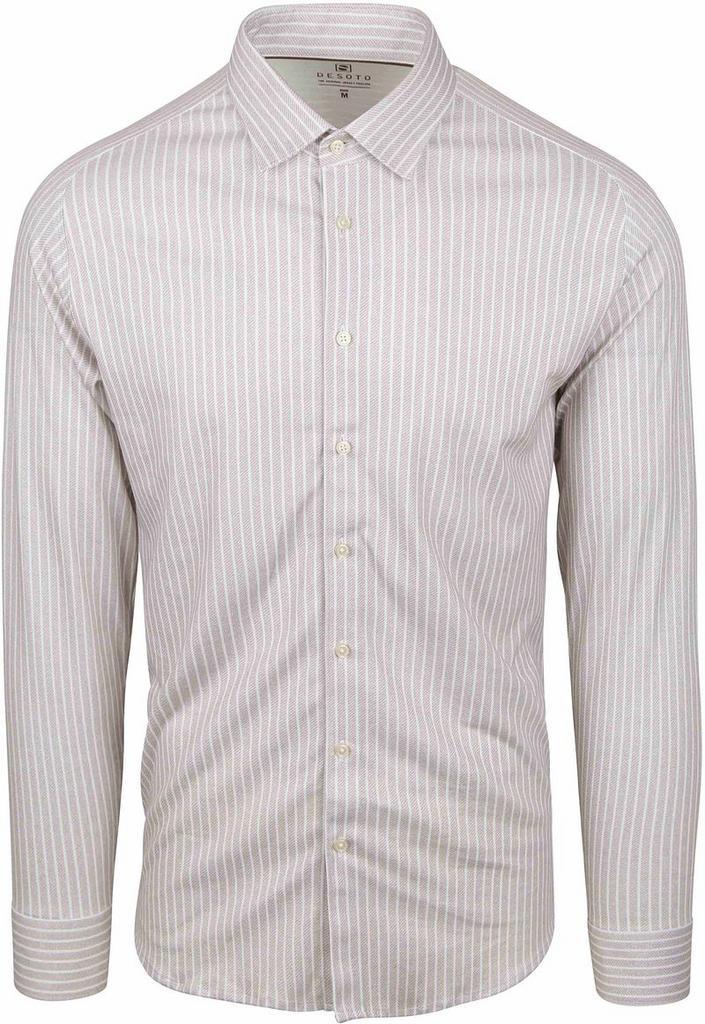 Desoto Overhemd Streep Beige maat M Heren, Kleding | Heren, Overhemden, Beige, Nieuw, Verzenden