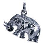 Zilveren Olifant slurf omlaag ketting hanger, Verzenden, Nieuw