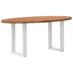 vidaXL Eettafel 180x90x74 cm ovaal massief eikenhout, Huis en Inrichting, Tafels | Eettafels, Verzenden, Nieuw