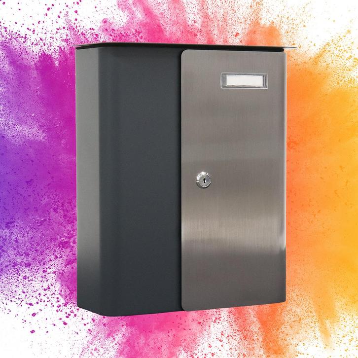 Rottner Brievenbus Splashy  Antraciet met RVS Deur, Huis en Inrichting, Woonaccessoires | Overige, Verzenden