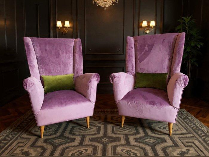 Fauteuil (2) - Hout, Fluweel, Huis en Inrichting, Overige Huis en Inrichting