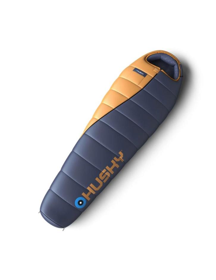 Husky mummyslaapzak Enjoy 2024 -25°C - 220 cm - Blauw met.., Caravans en Kamperen, Slaapzakken, Zo goed als nieuw, Verzenden