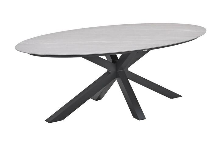 GI Scotland ovale tuintafel 230x115 cm. - Carbon Black, Tuin en Terras, Tuintafels, Nieuw, Overige materialen, Rond, Verzenden