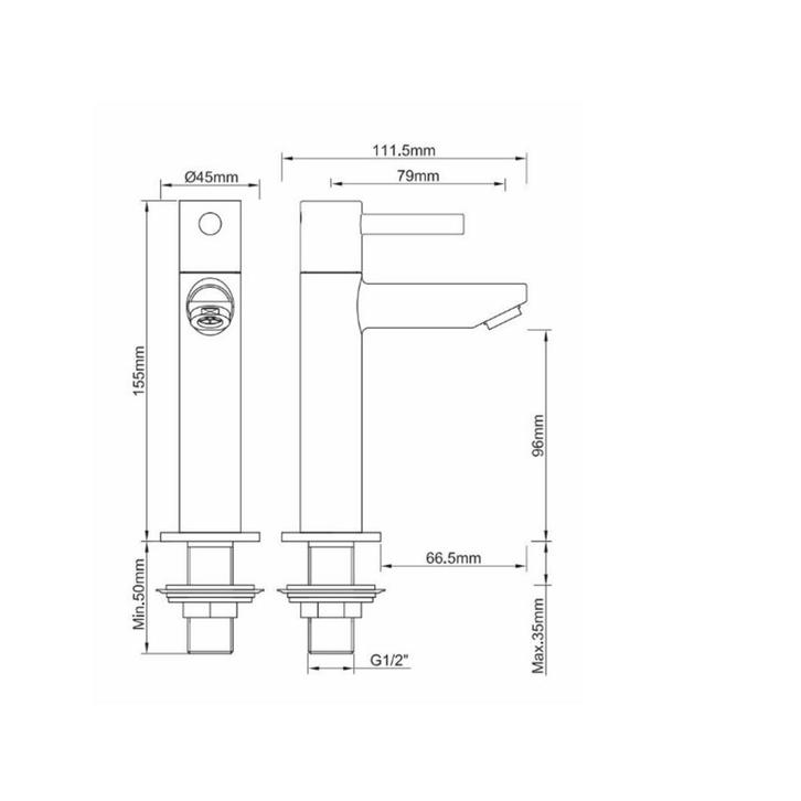 Fonteinkraan Wiesbaden Amador XL Hoog 1/2 Geborsteld Brons, Doe-het-zelf en Verbouw, Sanitair, Ophalen of Verzenden