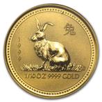 Gouden Lunar I - 1/10 oz 1999 Year of the Rabbit, Goud, Losse munt, Verzenden