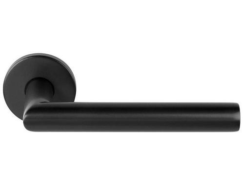 Deurkruk / Deurklink Riven op ronde rozet PVD Gunmetal, Doe-het-zelf en Verbouw, Hang- en Sluitwerk, Nieuw, Ophalen of Verzenden