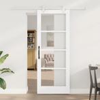 vidaXL Schuifdeur Wit 78 x 202 cm Hout en metaal, Doe-het-zelf en Verbouw, Verzenden, Nieuw