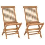 Tuinstoelen Teak Inklapbaar 2st | Retourdeal | 47% Korting, Ophalen of Verzenden, Nieuw
