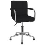 vidaXL Eetkamerstoel draaibaar stof zwart, Huis en Inrichting, Stoelen, Verzenden, Nieuw, Zwart