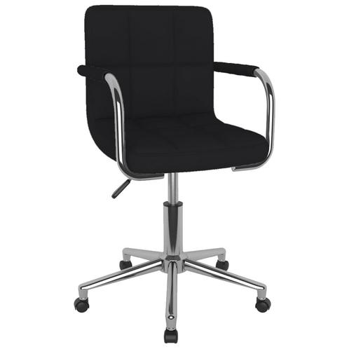 vidaXL Eetkamerstoel draaibaar stof zwart, Huis en Inrichting, Stoelen, Zwart, Nieuw, Verzenden