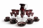 Drinkservies (20) - Kristal - robijnrood kristalset, Antiek en Kunst