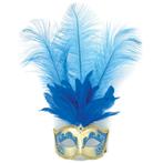 Blauw oogmasker met verentooi - Oogmaskers, Nieuw, Verzenden