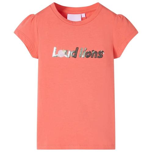 vidaXL Kindershirt met kapmouwen 140 koraalkleurig, Kinderen en Baby's, Kinderkleding | Overige, Nieuw, Verzenden