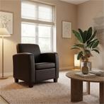 Leren fauteuil Joy - Hermes Caffe (donkerbruin) - Poten, Nieuw, Ophalen of Verzenden, Eigentijds, Klassiek, Modern, 50 tot 75 cm