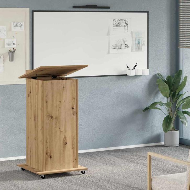 vidaXL Podium artisanaal eikenkleurig 55 x 55 x 107 cm, Huis en Inrichting, Bureaus, Nieuw, Verzenden