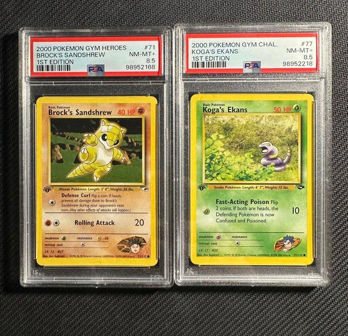 Pokémon - 2 Graded card - Brocks Sandshrew Rare Grade #71;, Hobby en Vrije tijd, Verzamelkaartspellen | Pokémon
