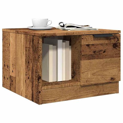 vidaXL Salontafel 50x50x36 cm bewerkt hout oud houtkleurig, Huis en Inrichting, Tafels | Salontafels, 50 tot 100 cm, Nieuw, Overige houtsoorten