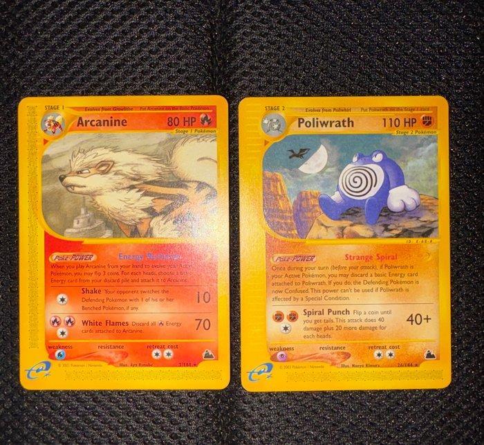 Pokémon - 2 Card - Arcanine, Poliwrath 3/144 - 26/144 -, Hobby en Vrije tijd, Verzamelkaartspellen | Pokémon
