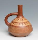 Pre-Columbiaans. Moche Keramische fles met vogels Met