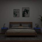 vidaXL Nachtkastjes met LEDs 2 st wandgemonteerd zwart, Nieuw, Verzenden