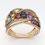 Ring - 18 karaat Roségoud - 3.00ct. tw. Quartz - Diamant, Sieraden, Tassen en Uiterlijk, Ringen, Nieuw