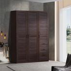 Kledingkast Finning 176x120x52 cm met 3 lades walnootkleurig, Verzenden, Nieuw